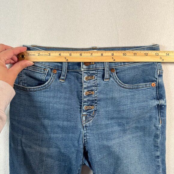 Madewell Jeans Womens 26 Blue Slinny Crop Mid Rise Dark Wash Button Fly - Picture 8 of 14